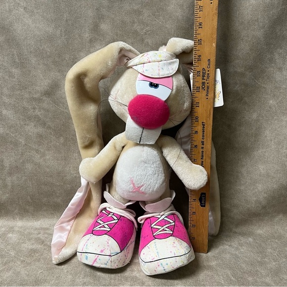 JACKSON RAPPER rare plush Easter Bunny 1980s toy Applause hip hop rabbit NWT - Picture 6 of 7